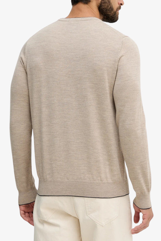 Maglione Girocollo Leggero In Lana Merino-aeronautica militare-Beige-Uomo-252ma1567ul00415 17266-