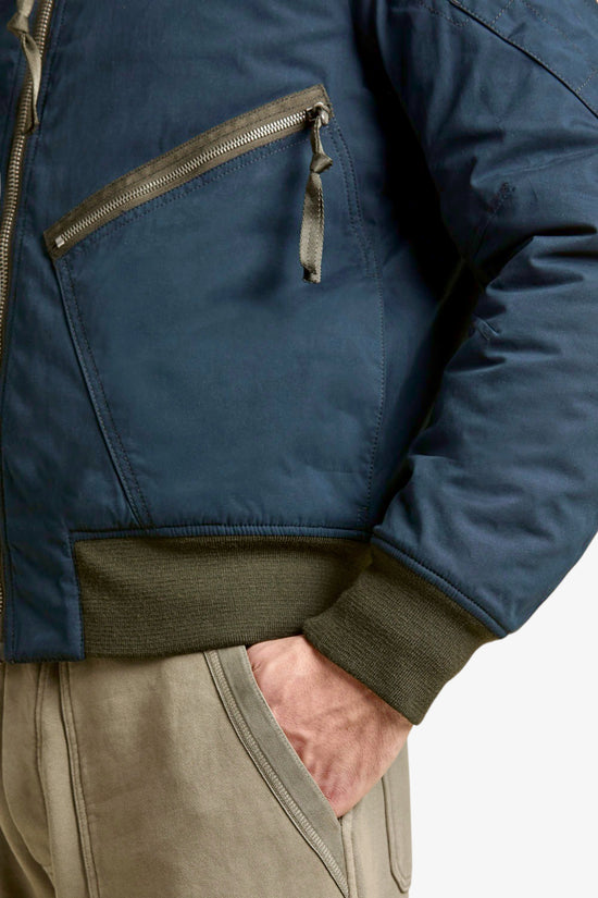 Giubbotto Bomber Militare Full Zip Con Etichetta Sul Retro-aeronautica militare-Blu-Uomo-252ab3000uct04212-