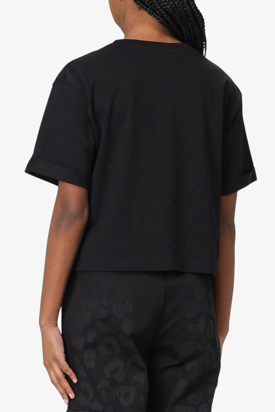 T-Shirt Corta Logo Spray E Glitter-disclaimer-Nero-Donna-25eds54917-