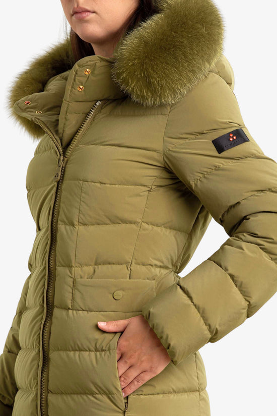 Piumino Full Zip Con Cappuccio Bordo Pelliccia Seriola Ml 06 Fur-peuterey-Marrone-Donna-Ped5458 01190986 826-