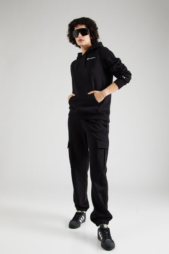 Felpa Con Cappuccio Logo Piccolo Ricamato-champion-Nero-Donna-117530 kk001-