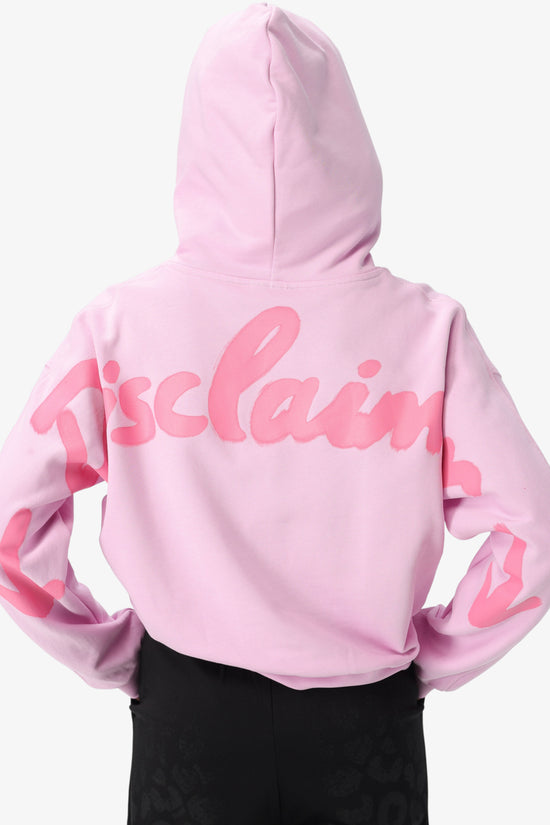 Felpa Corta Con Cappuccio Big Logo Sul Retro-disclaimer-Rosa-Donna-25eds54900-