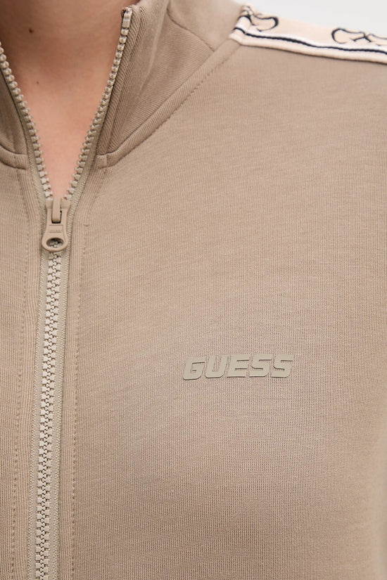 Giacca Felpa Full Zip Bande Logo Britney-guess-Beige-Donna-V2yq16kb3p2 a12b-