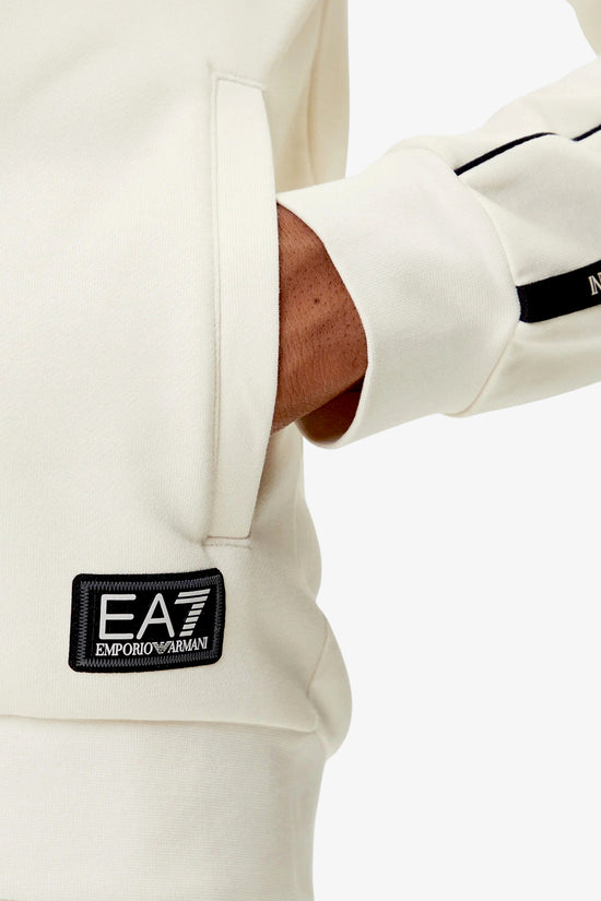 Felpa Full Zip Con Cappuccio Bande Logo Series-emporio armani ea7-Bianco-Uomo-7m000973 af10377 u1105-