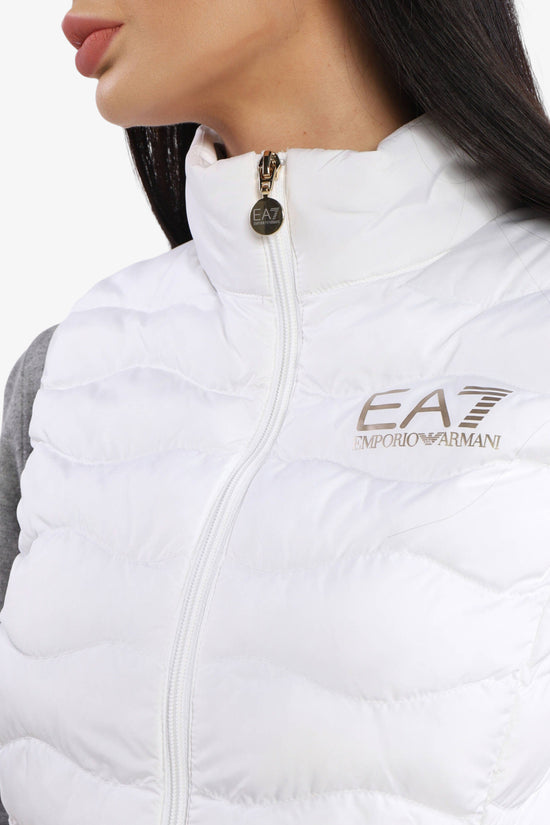 Gilet Piumino Full Zip Core Lady Packable-emporio armani ea7-Bianco-Donna-8ntq08 tnf8z 0104-