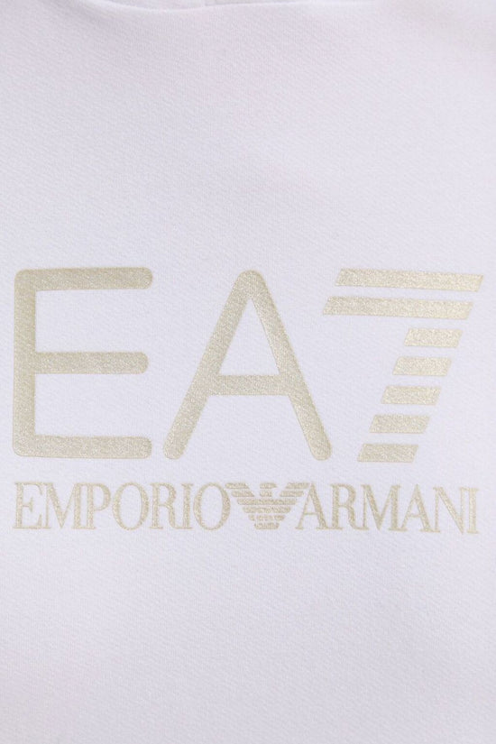 Felpa Con Cappuccio Shiny Big Logo-emporio armani ea7-Bianco-Donna-8ntm36 tjtxz 0186-