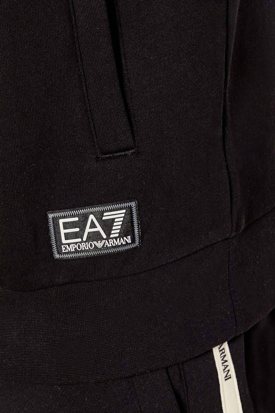 Felpa Con Cappuccio Bande Logo Series-emporio armani ea7-Nero-Uomo-7m000972 af10377 uc001-