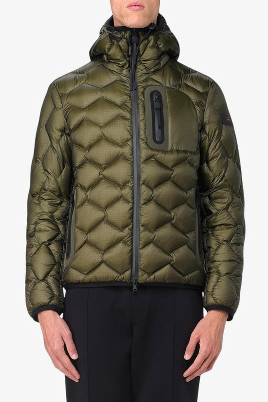 Piumino Full Zip Con Cappuccio Trapunta Geometrica Weiwei Kj Bmat-peuterey-Verde-Uomo-Peu5205 01181862 690-