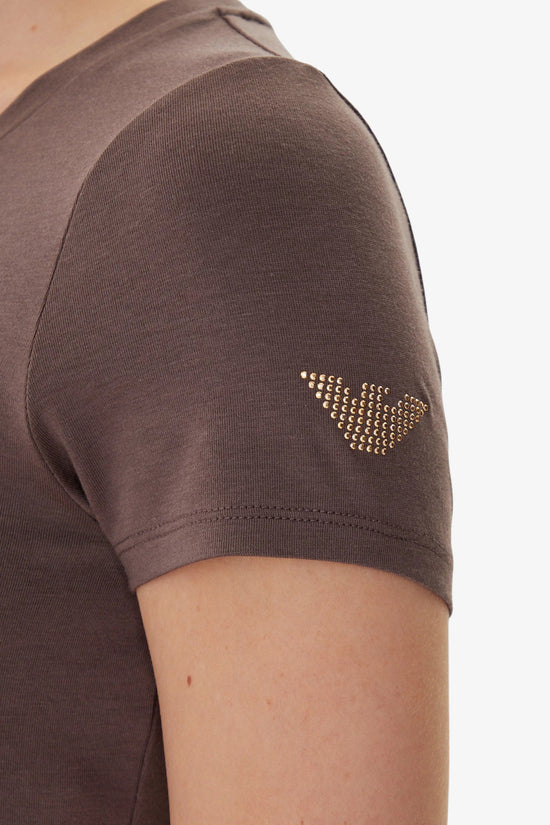 T-Shirt Maniche Corte Evolution Stretch-emporio armani ea7-Marrone-Donna-8ntt65 tjdqz u6063-