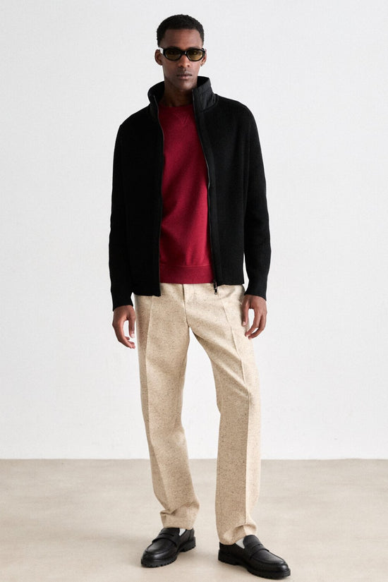 Cardigan Full Zip In Misto Lana Vergine-boss-Nero-Uomo-50548685 001-