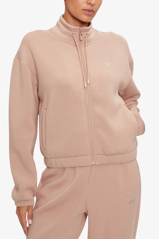 Felpa Full Zip Logo Strass Cecilia-guess-Rosa-Donna-V4bq14k7uw2 g1ah-