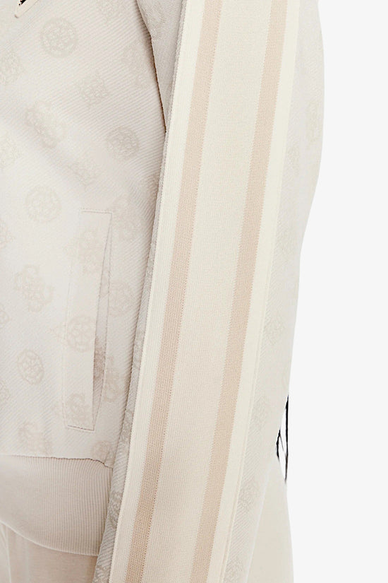 Felpa Full Zip Logo All-Over Peony Taped-guess-Bianco-Donna-V5yq07k0282 f0er-