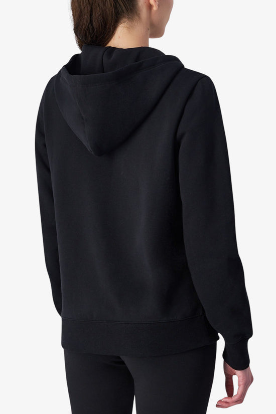 Felpa Full Zip Con Cappuccio Logo Piccolo Ricamato-champion-Nero-Donna-117677 kk001-