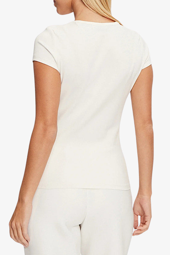 T-Shirt Maniche Corte Logo Strass Kiara-guess-Bianco-Donna-V4bi16kciv1 g6k5-