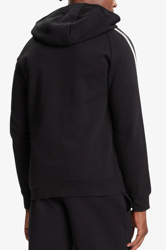Felpa Full Zip Con Cappuccio Bande Logo Series-emporio armani ea7-Nero-Uomo-7m000973 af10377 uc001-