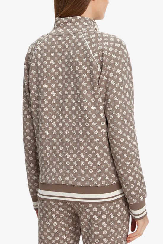 Felpa Full Zip Logo All-Over Aggie-guess-Marrone-Donna-V5yq03kb212 p8hi-