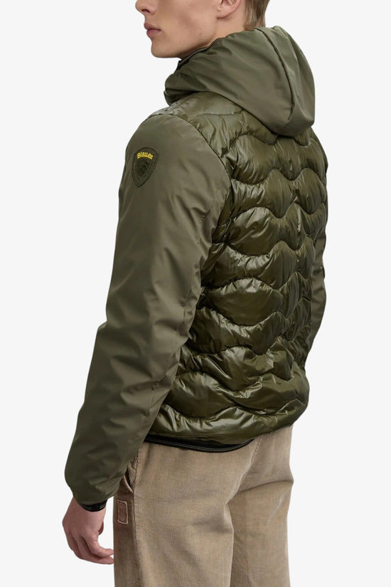 Piumino Full Zip Con Cappuccio Maniche Neoprene Albert-blauer-Verde-Uomo-25wbluc08078 006355 670-