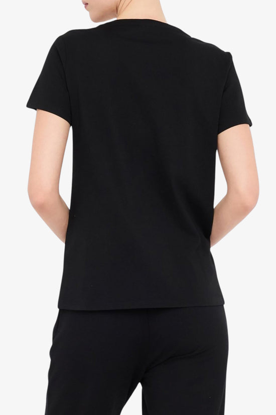 T-Shirt Maniche Corte Logo Con Perle E Strass-liu jo-Nero-Donna-Tf5280 js923 n9785-
