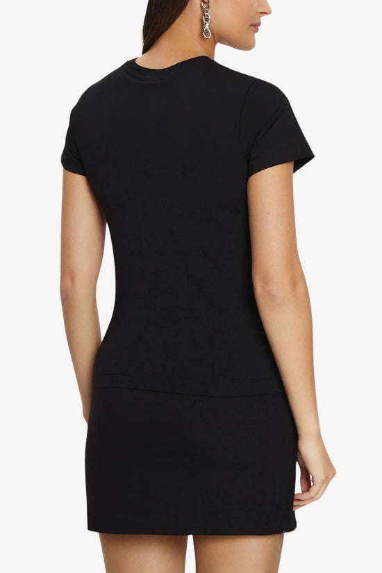 T-Shirt Maniche Corte Julia Rhinestone-guess-Nero-Donna-V5ri08j1314 jblk-