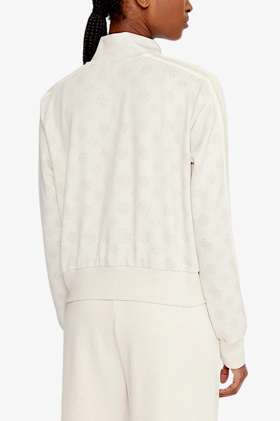 Felpa Full Zip Logo All-Over Peony Taped-guess-Bianco-Donna-V5yq07k0282 f0er-