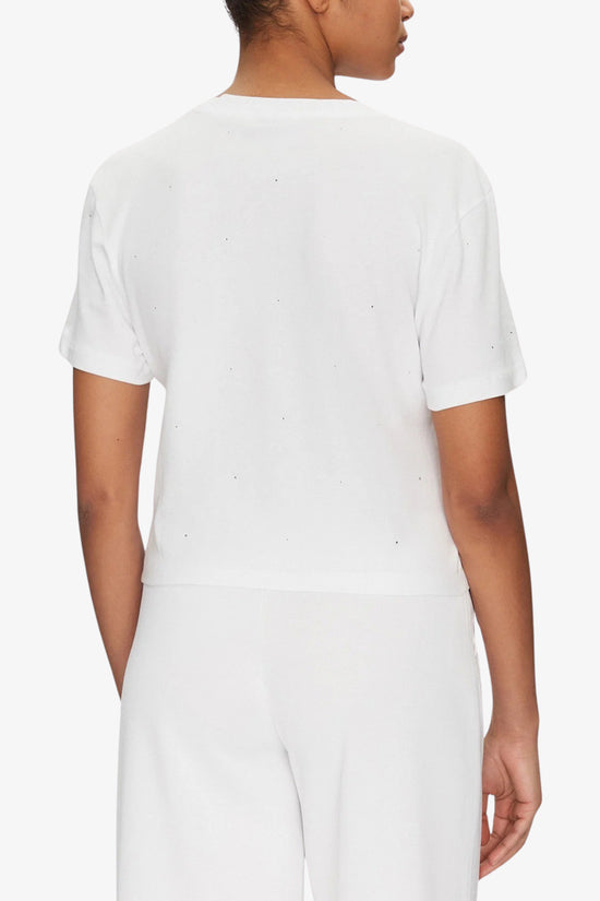 T-Shirt Corta Rhinestones Primula-guess-Bianco-Donna-V5gi00i3z14 g011-