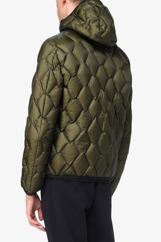 Piumino Full Zip Con Cappuccio Trapunta Geometrica Weiwei Kj Bmat-peuterey-Verde-Uomo-Peu5205 01181862 690-
