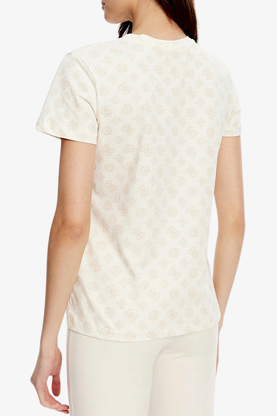 T-Shirt Maniche Corte Logo All-Over Gloria Peony-guess-Beige-Donna-V5yi04i3z14 p0jn-