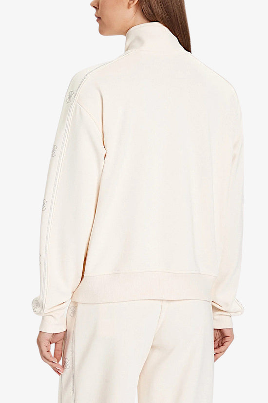 Felpa Full Zip Bande Logo Con Borchiette Octavia-guess-Bianco-Donna-V5bq15kcx22 g1h6-