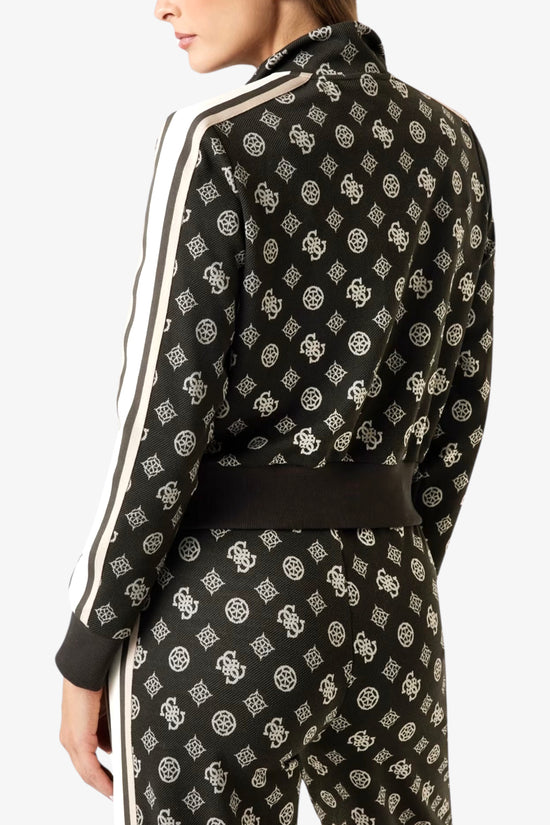 Felpa Full Zip Logo All-Over Peony Taped-guess-Marrone-Donna-V5yq07k0282 fj8c-