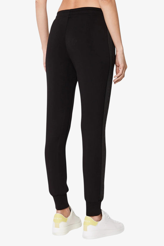 Pantaloni Scuba Con Bande Logo Allie-guess-Nero-Donna-V2yb18k7uw2 jblk-