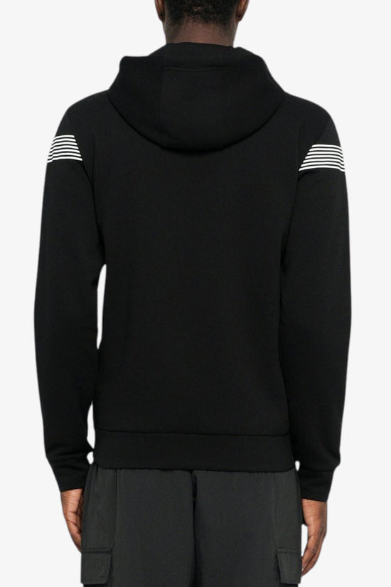 Felpa Full Zip Con Cappuccio 7 Lines-emporio armani ea7-Nero-Uomo-7m001187 af10377 uc001-