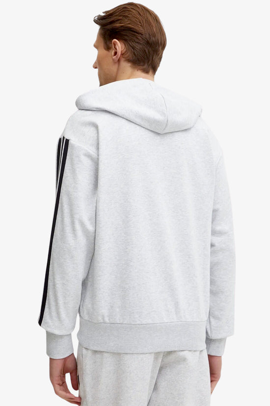 Felpa Full Zip Con Cappuccio Essential 3-Stripes-adidas performance-Grigio-Uomo-Je6343-