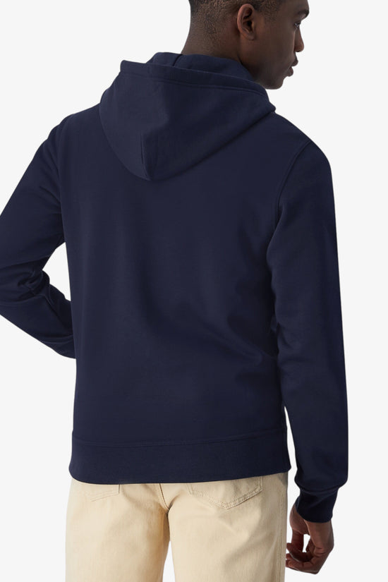 Felpa Full Zip Con Cappuccio Logo Piccolo Ricamato-champion-Blu-Uomo-220260 bs501-