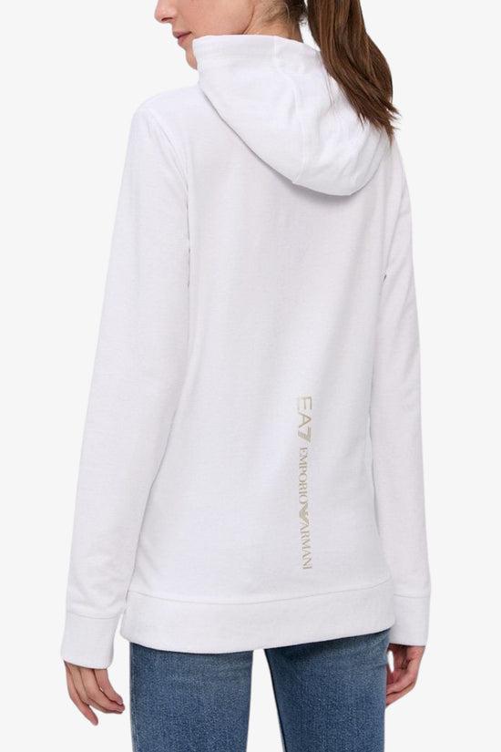 Felpa Con Cappuccio Shiny Big Logo-emporio armani ea7-Bianco-Donna-8ntm36 tjtxz 0186-