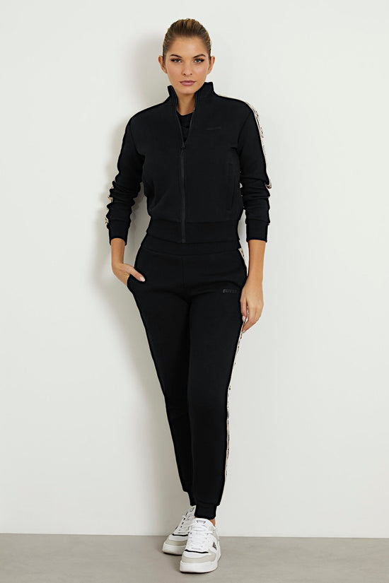 Giacca Felpa Full Zip Bande Logo Britney-guess-Nero-Donna-V2yq16kb3p2 jblk-