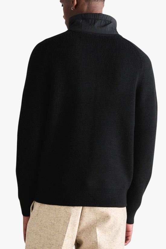 Cardigan Full Zip In Misto Lana Vergine-boss-Nero-Uomo-50548685 001-