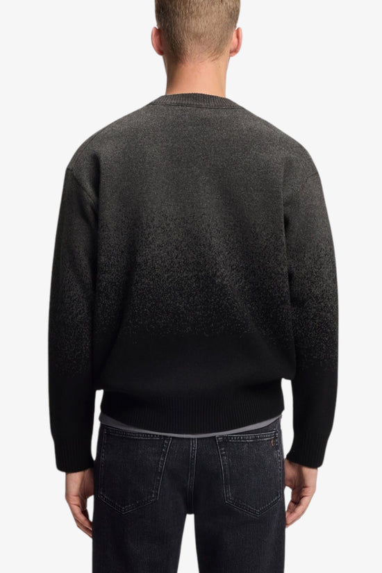 Maglione Girocollo Dégradé In Misto Lana Yak-boss-Nero-Uomo-50548701 001-