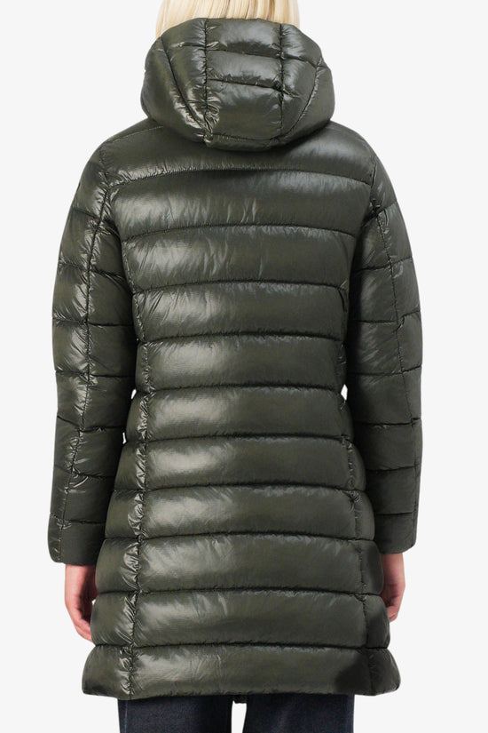 Piumino Lungo Full Zip Con Cappuccio Adelaide-blauer-Verde-Donna-25wbldk02069 006648 678ru-