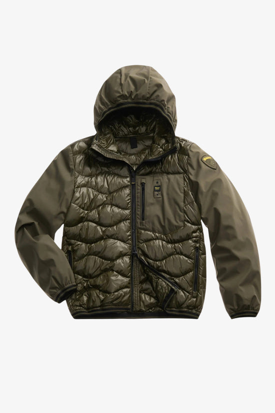 Piumino Full Zip Con Cappuccio Maniche Neoprene Albert-blauer-Verde-Uomo-25wbluc08078 006355 670-