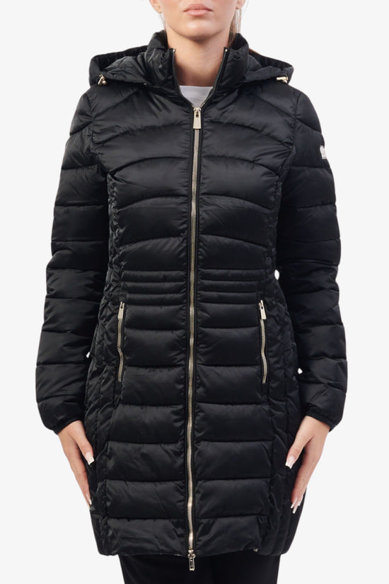 Piumino Full Zip Con Cappuccio-yes zee-Nero-Donna-O017/m800 0801-
