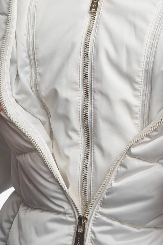 Piumino Corto Full Zip Con Cappuccio Maniche Softshell-yes zee-Bianco-Donna-J045/m800 0157-