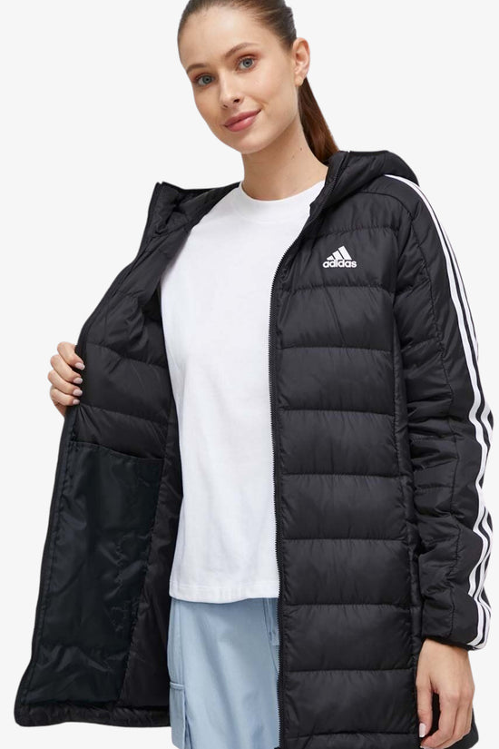 Piumino Parka Full Zip Con Cappuccio 3-Stripes-adidas performance-Nero-Donna-Hz4428-