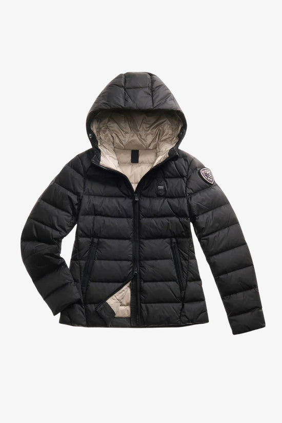 Piumino Full Zip Con Cappuccio Charme-blauer-Nero-Donna-25wbldc03100 006047 999ei-