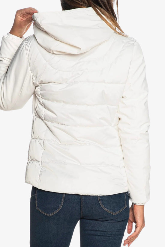 Piumino Corto Full Zip Con Cappuccio Maniche Softshell-yes zee-Bianco-Donna-J045/m800 0157-