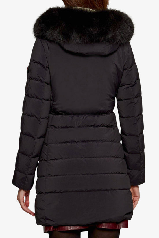 Piumino Full Zip Con Cappuccio Bordo Pelliccia Seriola Ml 06 Fur-peuterey-Nero-Donna-Ped5458 01190986 808-