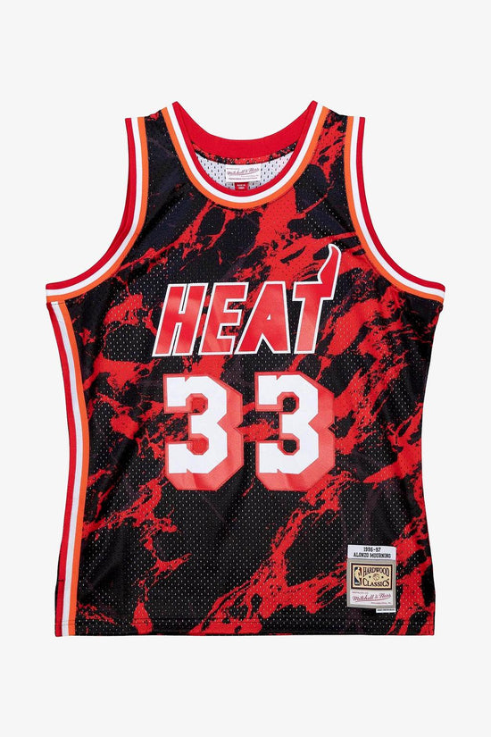 Canotta Swingman Team Marble Miami Heat 1996-97 Alonzo Mourning-mitchell&ness-Nero-Uomo-Tfsm1278-mhe96amoblck-