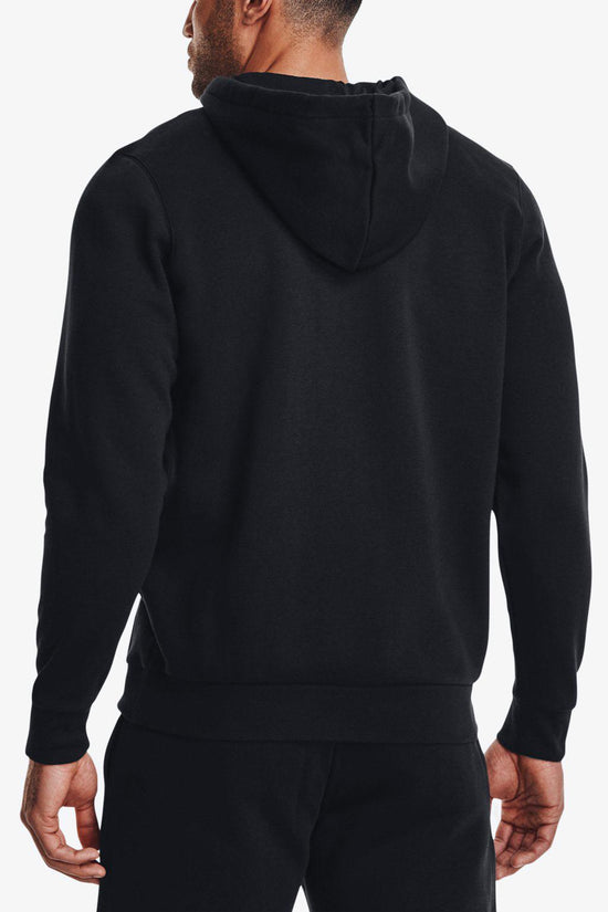 Felpa Full Zip Con Cappuccio Essential Fleece-under armour-Nero-Uomo-1373881 001-