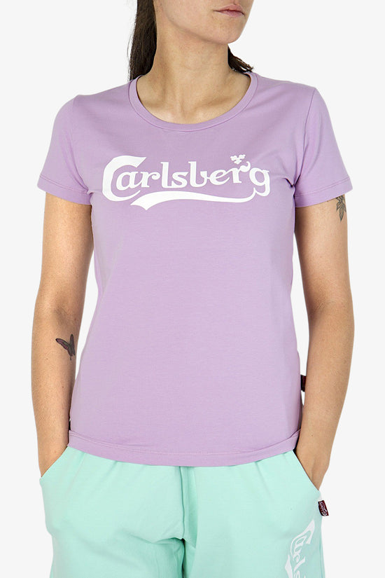 T-Shirt Maniche Corte Big Logo-carlsberg-Viola-Donna-Cbd4566-