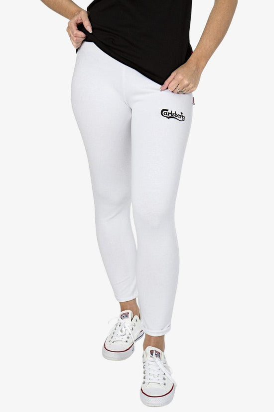 Pantaloni Slim Logo Piccolo-carlsberg-Bianco-Donna-Cbd4328-