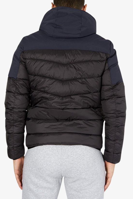 Giubbino Full Zip Con Cappuccio Trapuntato Bicolor-yes zee-Blu-Uomo-J839/q6bi 2801-